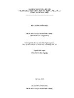 ĐỀ CƯƠNG MÔN HỌC   MÔN : DẪN LUẬN NGÔN NGỮ HỌC (Itroduction to Linguistics)