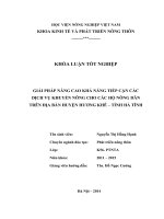 giải pháp nâng cao khả năng tiếp cận các dịch vụ khuyến nông cho hộ nông dân trên địa bàn huyện hương khê – tỉnh hà tĩnh