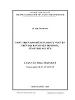 phát triển bảo hiểm xã hội tự nguyện trên địa bàn huyện định hóa, tỉnh thái nguyên