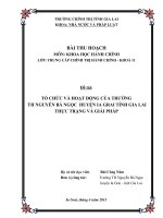 TIỂU LUẬN: TỔ CHỨC HOẠT ĐỘNG CỦA  TRƯỜNG HỌC - THỰC TRẠNG VÀ GIẢI PHÁP