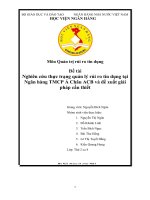 Nghiên cứu thực trạng quản lý rủi ro tín dụng tại Ngân hàng TMCP Á Châu ACB và đề xuất giải pháp cần thiết