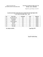 danh sach hoc sinh truong DTNT DP tham gia thi net dep doi vien