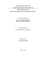 ĐỀ CƯƠNG MÔN HỌC  Môn:   Lịch sử ngữ âm tiếng Việt (History of Vietnamese Phonetics )