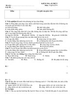 ĐỀ KIỂM TRA VẬT LÝ 9