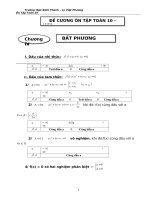 ĐỀ CƯƠNG TOÁN 10 HKII