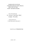 ĐỀ CƯƠNG MÔN HỌC Môn:  Ngôn ngữ  Truyền thông  Tiếp thị  (Language – Mass media)