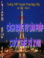 Bài 31: Cách mạng tư sản Pháp cuối TH XVIII