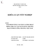 giải pháp nâng cao chất lượng hoạt động cho vay tại ngân hàng thương mại cổ phần công thương việt nam