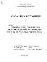giải pháp nâng cao hiệu quả quản trị dòng tiền ngắn hạn tại công ty cổ phần may phương đông