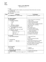 Giao An Let''''s learn Book 1 Unit 4 (2012-2013)