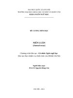 ĐỀ CƯƠNG MÔN HỌC  NIÊN LUẬN (Annual essay)   Chương trình đào tạo : Cử nhân Ngôn ngữ học. Đào tạo theo nhiệm vụ chiến lược của ĐHQG Hà Nội