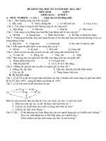 KIỂM TRA SINH 9 HỌC KÝ 2, 2013