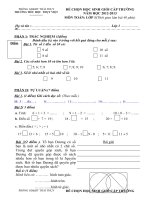 Đề thi chọn học sinh giỏi cấp trường năm học 2012-2013 Lớp 1,2,3 Tháng 3