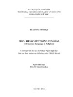 ĐỀ CƯƠNG MÔN HỌC     MÔN: TIẾNG VIỆT TRONG TÔN GIÁO (Vietnamese Language in Religions
