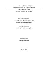 ĐỀ CƯƠNG MÔN HỌC  Môn: Thực hành Ngôn ngữ học Ứng dụng (Practice on Applied Linguistics)