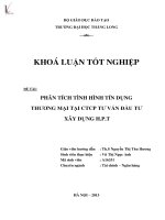 phân tích tình hình tín dụng thương mại tại ctcp tư vấn - đầu tư xây dựng h.p.i