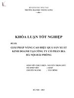 giải pháp nâng cao hiệu quả sản xuất kinh doanh tại công ty cổ phần bia hà nội - hải phòng
