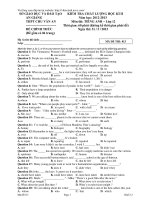 ĐỀ KIỂM TRA CHẤT LƯỢNG HKII-LỚP 12(2012-2013)