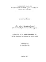 ĐỀ CƯƠNG MÔN HỌC  MÔN: TIẾNG VIỆT QUA BÁO CHÍ (Practical Reading in Vietnamese Newspapers)