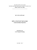 ĐỀ CƯƠNG MÔN HỌC  MÔN: CỞ SỞ NGỮ DỤNG HỌC (Understanding Pragmatics)