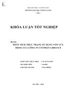 phân tích thực trạng sử dụng vốn lưu động của công ty cỏ phần lideco 8