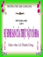 sự simh sản của thực vật có hoa