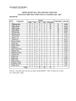 Thống kê kết quả thi HS giỏi năm học 2012-2013