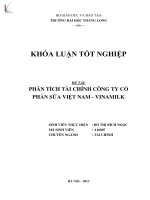 phân tích tài chính công ty cổ phần sữa việt nam - vinamilk