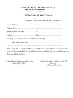 Đơn đề nghị hỗ trợ tiền ăn cho hoc sinh THPT