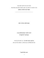 ĐỀ CƯƠNG MÔN HỌC     LOẠI HÌNH HỌC NGÔN NGỮ (Linguistic Typology)