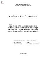 giải pháp đẩy mạnh hoạt động cho vay đối với hộ sản xuất tại ngân hàng nông nghiệp và phát triển nông thôn chi nhánh sơn tây