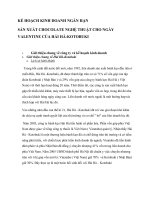 Lập kế hoạch kinh doanh ngắn hạn: SẢN XUẤT CHOCOLATE NGHỆ THUẬT CHO NGÀY VALENTINE CỦA HẢI HÀKOTOBUKI