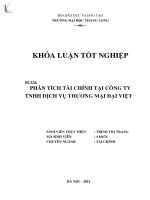 phân tích tài chính tại công ty tnhh dịch vụ thương mại đại việt