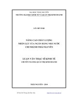 Nâng cao chất lượng nhân lực của Ngân hàng Nhà nước chi nhánh Thái Nguyên  Lê Chí Vinh.