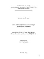 ĐỀ CƯƠNG MÔN HỌC     MÔN: TIẾNG VIỆT TRONG PHÁP LUẬT (Vietnamese in Legislation)