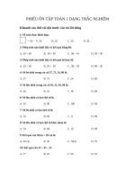 ÔN TOAN LỚP 1 DẠNG TRẮC NGHIỆM