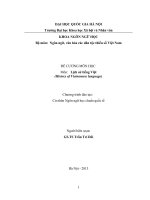 ĐỀ CƯƠNG MÔN HỌC  Môn:   Lịch sử tiếng Việt (History of Vietnamese language)