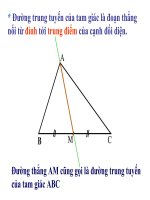 Tính chất3 đường trung tuyến của Tam giác-Tiết 53
