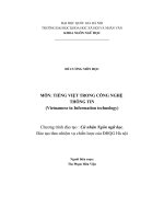 MÔN: TIẾNG VIỆT TRONG CÔNG NGHỆ  THÔNG TIN (Vietnamese in Information technology)