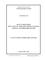 quản lý hoạt động rèn luyện của sinh viên trường cao đẳng kinh tế - tài chính thái nguyên