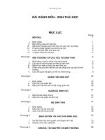 BÀI GIẢNG MÔN : SINH THÁI HỌC