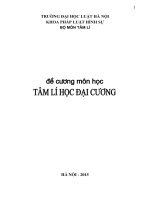 Đề cương môn học : Tâm lí học đại cương