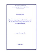 Đánh giá thực trạng và quản lý sử dụng đất đai tại huyện lục ngạn tỉnh bắc giang giai đoạn 2005 2012