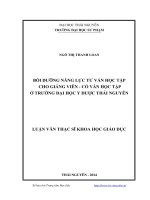 bồi dưỡng năng lực tư vấn học tập cho giảng viên - cố vấn học tập ở trường đại học y dược thái nguyên