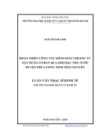 hoàn thiện công tác kiểm soát chi đầu tư xây dựng cơ bản qua kho bạc nhà nước huyện phú lương tỉnh thái nguyên