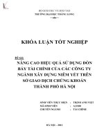 nâng cao hiệu quả sử dụng đòn bẩy tài chính của các công ty ngành xây dựng niêm yết trên sở giao dịch chứng khoán thành phố hà nội