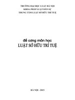 Đề cương môn học :Luật sở hữu trí tuệ