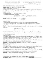 Đề thi thử đại học môn toán lần 1 THPT NDH