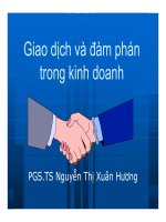 Bài giảng giao dịch và đàm phán trong kinh doanh chương mở đầu   PGS TS nguyễn thị xuân hương