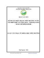 đánh giá hiện trạng môi trường nước ven biển khu vực bãi cháy - vịnh hạ long bằng mô hình dpsir